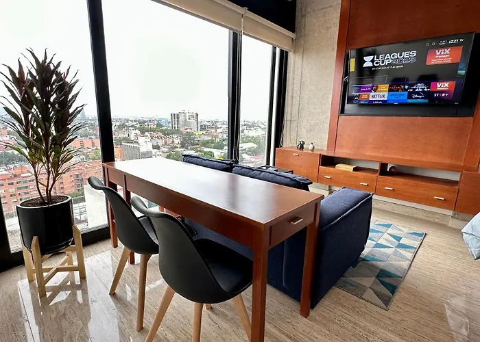 Loft Con Increible Vista Zona Polanco Condesa - Gym Y Business Center *